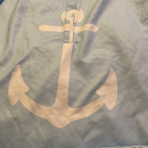 SHEIN/CHICME women’s LG, two piece outfit with anchor &stripes,baby blue-white - Picture 3 of 5